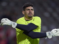 Matheus Lima Magalhaes of SC Braga warms up before the Liga Portugal Betclic match between SC Braga and Sporting CP at Estadio Municipal de...