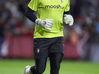 Matheus Lima Magalhaes of SC Braga warms up before the Liga Portugal Betclic match between SC Braga and Sporting CP at Estadio Municipal de...