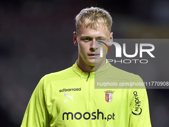 Lukas Hornicek of SC Braga looks on during the warm-up prior to the Liga Portugal Betclic match between SC Braga and Sporting CP at Estadio...