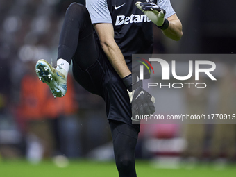 Franco Israel of Sporting CP warms up before the Liga Portugal Betclic match between SC Braga and Sporting CP at Estadio Municipal de Braga...