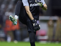 Franco Israel of Sporting CP warms up before the Liga Portugal Betclic match between SC Braga and Sporting CP at Estadio Municipal de Braga...