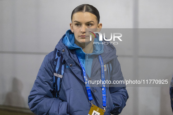 Lily Murphy #46 of Manchester City W.F.C. arrives at the Joie Stadium during the UEFA Champions League Group D match between Manchester City...