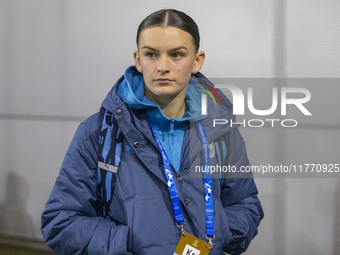 Lily Murphy #46 of Manchester City W.F.C. arrives at the Joie Stadium during the UEFA Champions League Group D match between Manchester City...