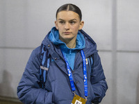 Lily Murphy #46 of Manchester City W.F.C. arrives at the Joie Stadium during the UEFA Champions League Group D match between Manchester City...