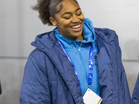 Khiara Keating #35 (GK) of Manchester City W.F.C. arrives at the Joie Stadium for the UEFA Champions League Group D match between Manchester...