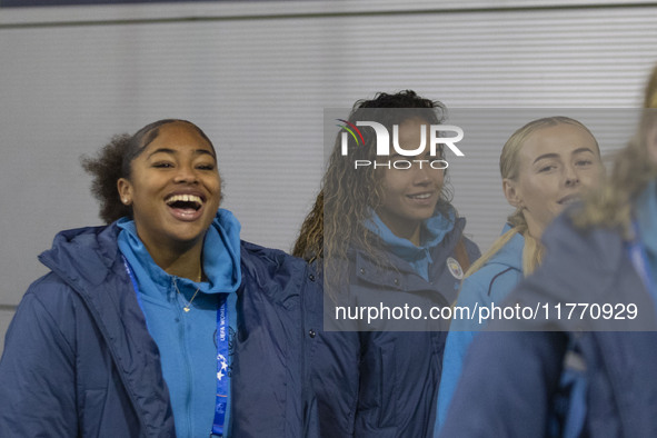 Khiara Keating #35 (GK) of Manchester City W.F.C. arrives at the Joie Stadium during the UEFA Champions League Group D match between Manches...