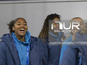 Khiara Keating #35 (GK) of Manchester City W.F.C. arrives at the Joie Stadium during the UEFA Champions League Group D match between Manches...