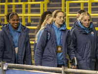 Manchester City arrives at the Joie Stadium during the UEFA Champions League Group D match between Manchester City and Hammarby at the Joie...