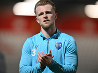 Max Clark (3 Gillingham) warms up during the EFL Trophy match between Stevenage and Gillingham at the Lamex Stadium in Stevenage, England, o...