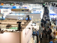 Fairgoers are seen at Medica 2024 at Duesseldorf Exhibition Center in Duesseldorf, Germany, on November 12, 2024. (