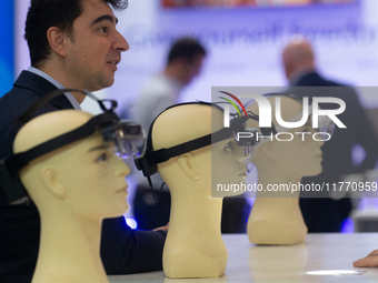 Medical headlamps are seen at Medica 2024 at the Duesseldorf exhibition center in Duesseldorf, Germany, on November 12, 2024. (