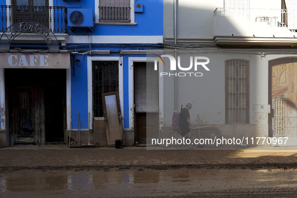 Scenes of devastation in the streets of Benetusser after the passing of the flood, army, firefighters, police and volunteers help to normali...