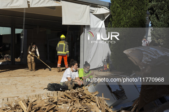 Scenes of devastation in the streets of Benetusser after the passing of the flood, army, firefighters, police and volunteers help to normali...