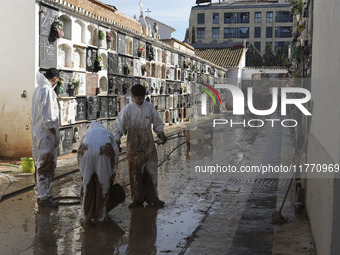 Scenes of devastation in the streets of Benetusser after the passing of the flood, army, firefighters, police and volunteers help to normali...