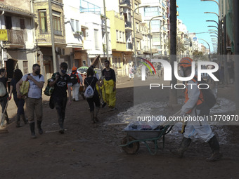 Scenes of devastation in the streets of Benetusser after the passing of the flood, army, firefighters, police and volunteers help to normali...