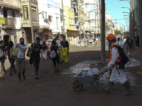 Scenes of devastation in the streets of Benetusser after the passing of the flood, army, firefighters, police and volunteers help to normali...