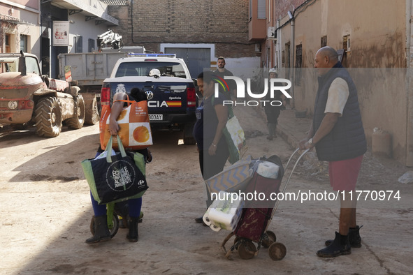 Scenes of devastation in the streets of Benetusser after the passing of the flood, army, firefighters, police and volunteers help to normali...