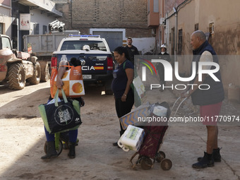 Scenes of devastation in the streets of Benetusser after the passing of the flood, army, firefighters, police and volunteers help to normali...