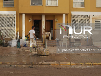 Scenes of devastation in the streets of Benetusser after the passing of the flood, army, firefighters, police and volunteers help to normali...