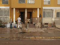 Scenes of devastation in the streets of Benetusser after the passing of the flood, army, firefighters, police and volunteers help to normali...