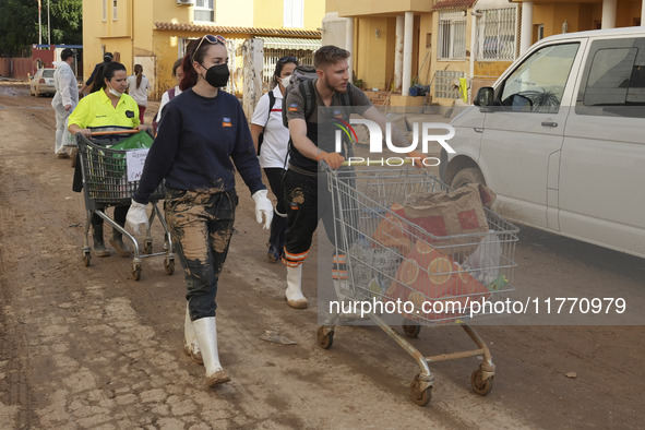 Scenes of devastation in the streets of Benetusser after the passing of the flood, army, firefighters, police and volunteers help to normali...