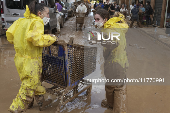 Scenes of devastation in the streets of Benetusser after the passing of the flood, army, firefighters, police and volunteers help to normali...