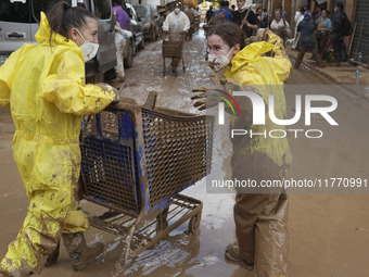 Scenes of devastation in the streets of Benetusser after the passing of the flood, army, firefighters, police and volunteers help to normali...