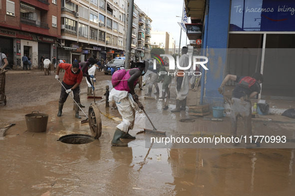 Scenes of devastation in the streets of Benetusser after the passing of the flood, army, firefighters, police and volunteers help to normali...