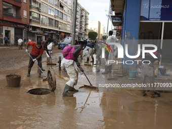 Scenes of devastation in the streets of Benetusser after the passing of the flood, army, firefighters, police and volunteers help to normali...