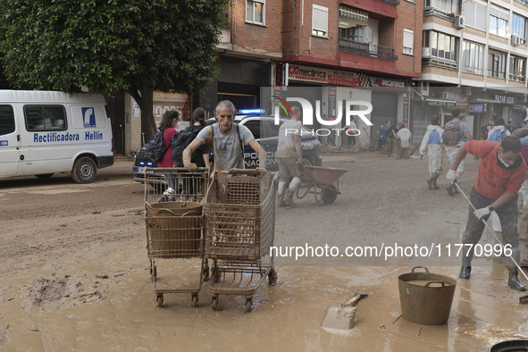 Scenes of devastation in the streets of Benetusser after the passing of the flood, army, firefighters, police and volunteers help to normali...