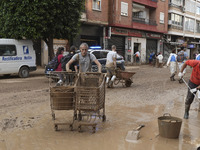 Scenes of devastation in the streets of Benetusser after the passing of the flood, army, firefighters, police and volunteers help to normali...