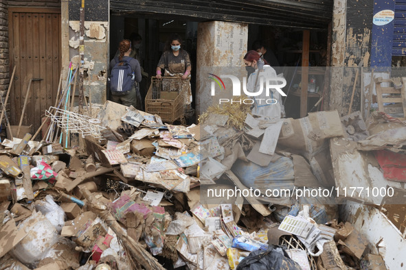 Scenes of devastation in the streets of Benetusser after the passing of the flood, army, firefighters, police and volunteers help to normali...