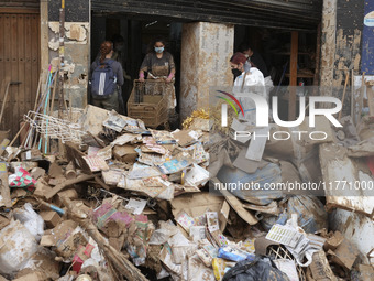 Scenes of devastation in the streets of Benetusser after the passing of the flood, army, firefighters, police and volunteers help to normali...