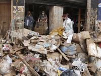 Scenes of devastation in the streets of Benetusser after the passing of the flood, army, firefighters, police and volunteers help to normali...