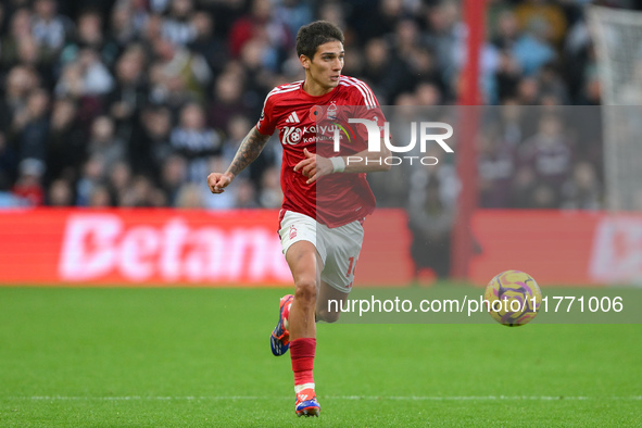 Nicolas Dominguez of Nottingham Forest is in action during the Premier League match between Nottingham Forest and Newcastle United at the Ci...