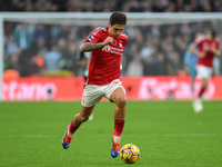 Nicolas Dominguez of Nottingham Forest is in action during the Premier League match between Nottingham Forest and Newcastle United at the Ci...