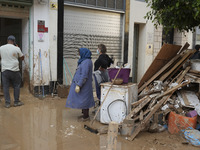 Scenes of devastation in the streets of Benetusser after the passing of the flood, army, firefighters, police and volunteers help to normali...