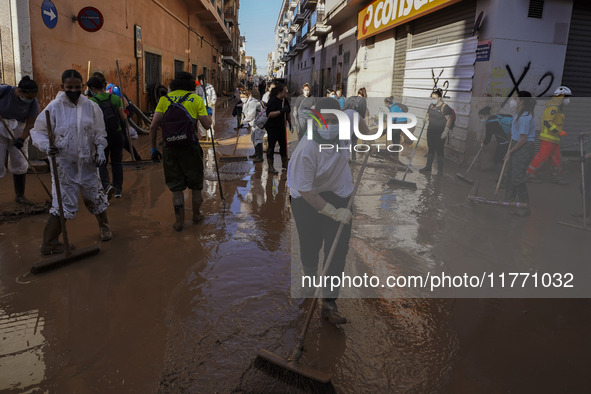 Scenes of devastation in the streets of Benetusser after the passing of the flood, army, firefighters, police and volunteers help to normali...