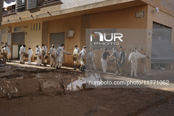 Scenes of devastation in the streets of Benetusser after the passing of the flood, army, firefighters, police and volunteers help to normali...