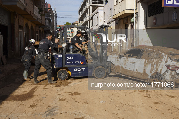 Scenes of devastation in the streets of Benetusser after the passing of the flood, army, firefighters, police and volunteers help to normali...