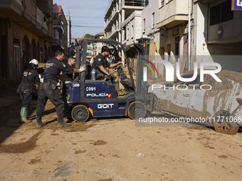 Scenes of devastation in the streets of Benetusser after the passing of the flood, army, firefighters, police and volunteers help to normali...