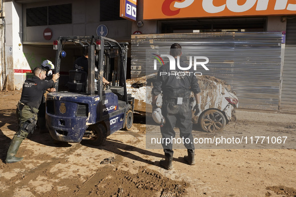 Scenes of devastation in the streets of Benetusser after the passing of the flood, army, firefighters, police and volunteers help to normali...