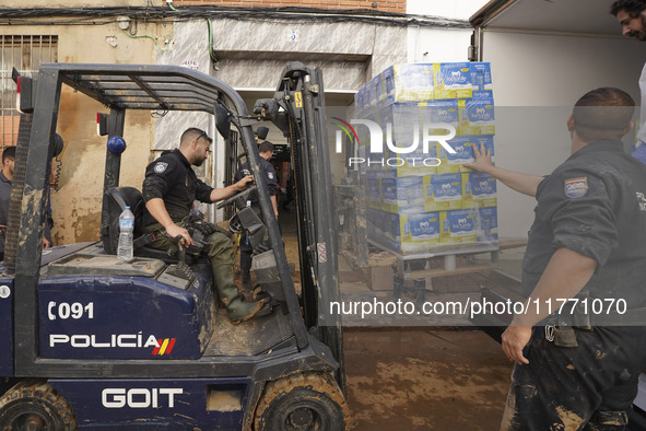 Scenes of devastation in the streets of Benetusser after the passing of the flood, army, firefighters, police and volunteers help to normali...