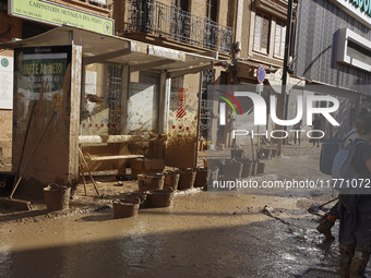 Scenes of devastation in the streets of Benetusser after the passing of the flood, army, firefighters, police and volunteers help to normali...