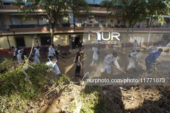 Scenes of devastation in the streets of Benetusser after the passing of the flood, army, firefighters, police and volunteers help to normali...