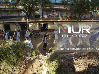 Scenes of devastation in the streets of Benetusser after the passing of the flood, army, firefighters, police and volunteers help to normali...