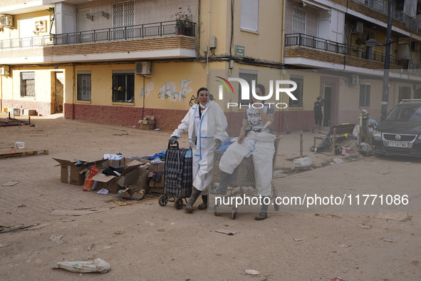 Scenes of devastation in the streets of Benetusser after the passing of the flood, army, firefighters, police and volunteers help to normali...