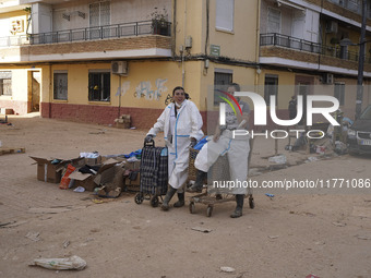 Scenes of devastation in the streets of Benetusser after the passing of the flood, army, firefighters, police and volunteers help to normali...