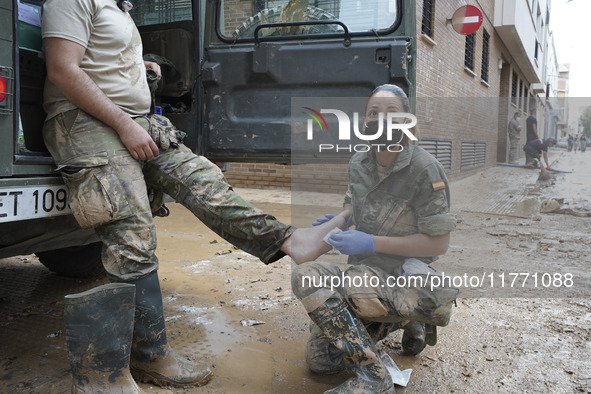 Scenes of devastation in the streets of Benetusser after the passing of the flood, army, firefighters, police and volunteers help to normali...