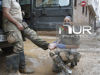 Scenes of devastation in the streets of Benetusser after the passing of the flood, army, firefighters, police and volunteers help to normali...